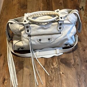 Balenciaga City Bag White Lambskin